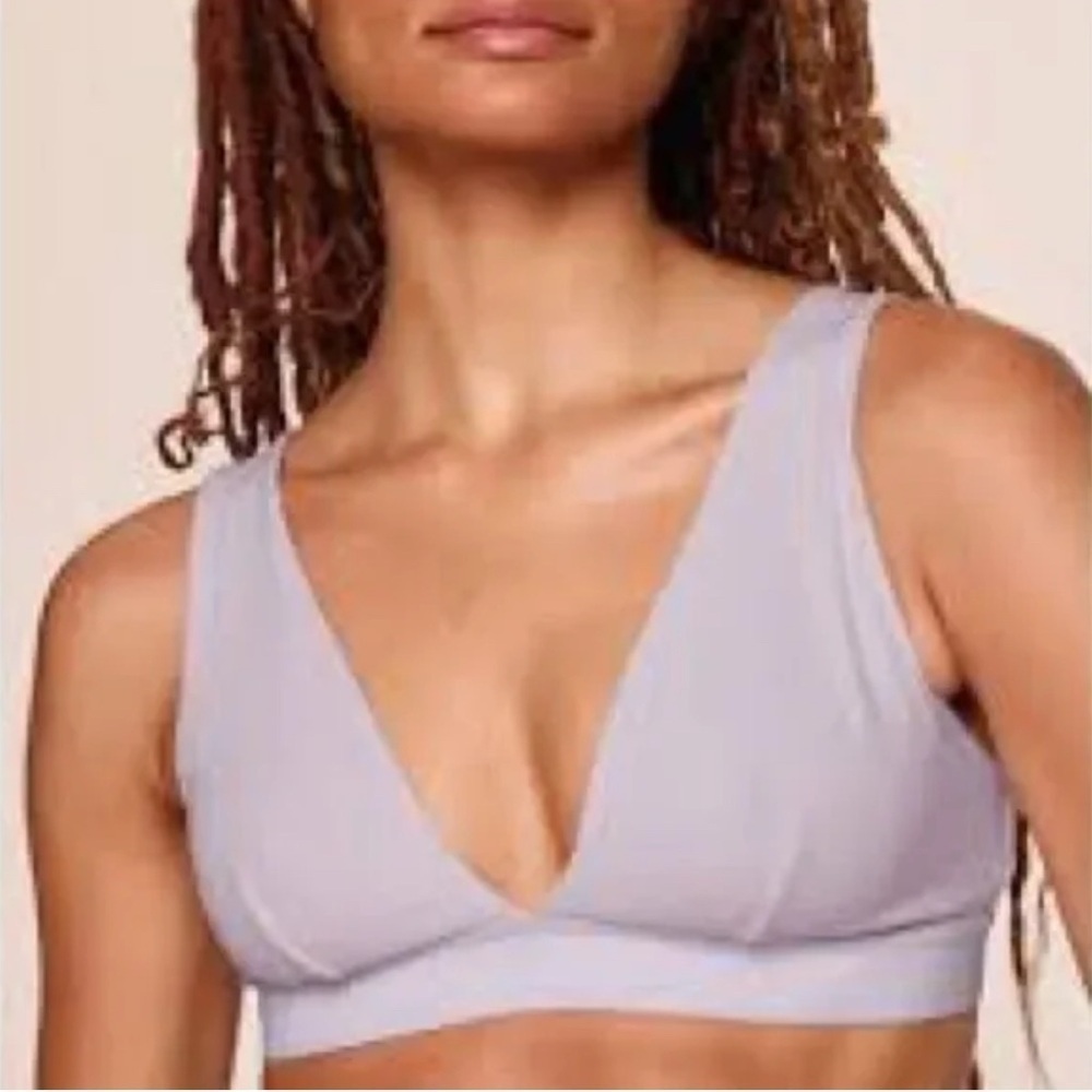 Nueskin Ribbed Cotton Women's Lilac bralette adjustable straps Size 1X‎